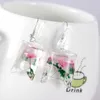 Wholesale- Transparent Candy Ocean Style Conch Earring Female Personality Resin Dried Flower Plant Valentine's Day Earrings