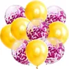 50pcs / lot 12inch latex ballonger och färgade konfetti födelsedagsfest dekorationer mix rose bröllop dekoration parti helium ballong