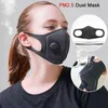 Mascarilla protectora de esponja a prueba de polvo, antiniebla, máscara negra 3D con válvula de respiración, lavable, reutilizable, calentador para deportes al aire libre en invierno