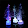 Creatieve Kleurrijke Gloeiende Glasvezel Kerstboom Kleur Ornament LED Kerstverlichting Mini Kerstboom2595751