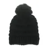 Barn vinter beanie hattar barn stickning virka pompom hatt stickad päls boll keps mode utomhus varm keps gga2626