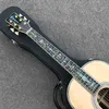 Personalizado 39 polegadas sólida spruce top elétrico guitarra acústica ooo forma for fingerboard de ébano de volta lado traseiro real abalone ligação