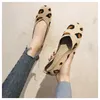 Hot Sale-New Women Flat Shoes Ballet Flats Fashion Slip On Cut Outs Ladies Sko Stretch Fabric Ballerina Leopard Loafer