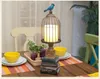 Loft Metal Cage Resin Bird Table Light Lampshade American Study Room Desk Lamp Decorative House Table Lamp Lighting Fixture