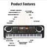 新しい2019年の子供の電子ピアノのマイクピアノの多機能61キー6106ベビースタジオ音楽玩具Amazon