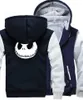 Herrtröjor tröjor gkgz vinter jack skellington ond ansikte tryck hip hop streetwear hoody tjocka män blixtlås jacka tröja droppe 1