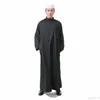 Islamic Ramadan Worship Service Prayer Wear Clothing Man Solid Polyester Muslim Jubba Thobe Long Robe Gown White Dress