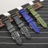 Bracelet de montre en caoutchouc de Silicone noir bleu vert de 22mm remplacer pour bracelet de montre Panerai bracelet de montre étanche outils gratuits