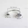 Sterling Silver 925 Jóias New Fashion Zircon Declaração Anéis Abertos Para As Mulheres Wedding Band Ajustável Anel Feminino