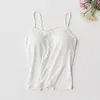 Seksowna Crop Tank Top Women Pad Biustonosz Bralette Bralette Top Solid Padded Camisole Kobiet Lady Tank Tops