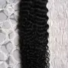 Brasiliansk Kinky Curly Hair 100pc Fusion Nail / U Tips Hårförlängningar 14 "18" 22 "Remy Keratin Europeiskt mänskligt hår på kapsel