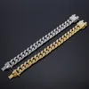 Simulato Diamond Iced Out Miami Cuban Link Chain Mens Oro Braccialetti d'argento Hip Hop Jewelry7540253