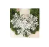 30pcs / lot 11cm Ornement de Noël Ornement blanc Plastique Blanc Christmas Snowflake Tree Fenêtre Décorations de Noël