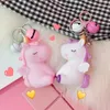 Moda 3D Unicorn Breloki Miękkie PVC Koń Kucyk Unicorn Key Ring Łańcuchy Torba Zawiesza Moda Akcesoria Zabawki Prezenty Drop Ship