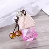 Glass Car Perfume Bottle with Wood Beautiful Cap Empty Refillable Bottle Hanging Cute Air Freshener Carrier