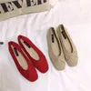 Vente chaude-2019 77 Ukraine Petite Chaussure Simple Carré Bouche Peu Profonde Arc À Tricoter Ballet Fond Mou Confortable Grand-Mère Scoop Chaussures Femme