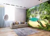 Waterfall lake landscape 3d background wall 3d wallpaper custom mural peacock