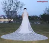 Nouveau haute qualité mode élégant blanc ivoire cathédrale longueur une couche alliage peigne bord coupé mariage voile Meidingqianna marque