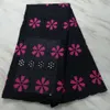 5 yardas/pieza, gran oferta, tela de algodón africano rosa, bordado de flores, gasa suiza, encaje seco para ropa BC90-6