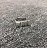 AWGE классическое кольцо безымянного пальца в виде буквы ASAP ROCKY с гладкой поверхностью для точечного сверления двухцветного золота и серебра