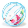 Cat Toy Metal Ball Cage With Plush Mouse Inside Pet Scratching Toy Pets Fur Mouse Ball Cat Toy Pet Supplies