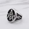 Unique Fashion Jewelry Stainless Steel Antique Masonic Ring Black Silver Vintage Mason Freemason Rings For Men Women freemasonary Christmas gift