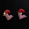 Groothandel-Nieuwe Trendy Mode Luxe Designer Eenvoudige Leuke Mooie Sparkle Diamond Hart Titanium Stud Oorbellen voor Vrouw