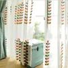 Rainbow leaf screen Colorful leafs Sheer Curtains embroidery window modern simple fabric bedroom float screens