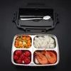 Boîte à lunch japonaise en acier inoxydable 304 avec cuillère et baguettes Boîte à bento micro-ondes pour enfants Conteneur de nourriture de pique-nique scolaire