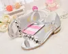 Lovely Silver Gold Pink Flower Girls' Shoes Kids' Shoes Girl's Wedding Shoes Kids' Accessories SIZE 26-37 S321003