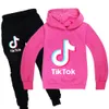 TikTok enfants ensemble à manches longues à capuche pantalon mélange de coton multicolore en option enfants vêtements enfants sweat garçon/fille vêtements 2 pièces/ensemble