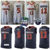 Virginia Cavaliers College 5 KYLE GUY 2019 Final Four Champions 12 DE ANDRE HUNTER Jersey University Ed Navy Blue White