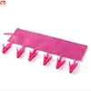 Travel Essentials Bathroom Racks Cloth Hanger Clothespin Travel Portable Folding Cloth Socks Drying Hanger with 6 Clips for Bathroom