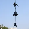 Cloche en fer forgé Double colibri extérieur métal carillons éoliens temple scénique cadeau pendentif ornement décoration de la maison cloches éoliennes