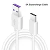 1m 2M 5A SuperHarge kabel voor Huawei Samsung Moto LG USB-kabel Type C-kabel USB 3.1 Type-C Snelle oplaadkabels