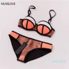 COLOLEMUXILOVE 100 Neopren letni wyściełany push up Zestaw bikini kobiety seksowne stroje kąpielowe kostium kąpielowych BILES