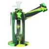 Narghilè Silicone Dab Rigs Tubi dell'acqua Bong 7 pollici Olio Tabacco Herb Rig Narghilè infrangibile con chiodo in titanio Mini strumento Dab Cilindrico