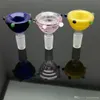Farbiger Spiralkopf Großhandel Glas Shisha, Glas Wasserpfeife Fittings, kostenloser Versand