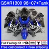 Lichaam voor Suzuki GSX R1300 GSXR1300 96 02 03 04 05 06 07 333hm.47 GSXR 1300 Hayabusa Zwart Blauw 1996 2002 2003 2004 2005 2006 2007 Kuip