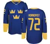 Billiga 2016 VM i Sverige WCH Hockey Jerseys 34 Carl Soderberg 92 Gabriel Landeskog 19 Backstrom 65 Erik Karlsson 20 Steen 30 Lundqvist