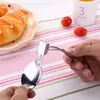 Foldable Folding Stainless Steel Spoon Spork Fork Amphibious Fast-food salad spoon fork Outdoor Camping Hiking Travel Flatware