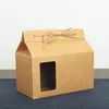 Thé Emballage en carton Kraft Paper BagClear Boîte de fenêtre pour le rangement des aliments de biscuits à gâteau Sac d'emballage en papier LX27052673288