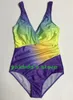 Discount Big bathing suits Swimwear Bikini rainbow gradient fat woman plus size fat woman one piece swimwear high waist 2019 Bikini Set wear