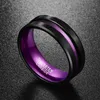 Roxo Inner Ring Scrub Groove Homens Anéis Tungstênio Carbide Anillos Para Hombres Moda Masculina Moda Jóias Drop Shipping