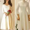 Real Images Sexy V-neck Formal 3/4 Sleeves Mother's Dresses Wedding Party Dress Short Knee-length Mother Of the Bride Dresses