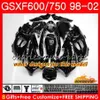 Suzuki Scorpion Black Katana GSX600F GSXF750 1998 1999 2000 2001 2002 2HC60 GSXF 750 600 GSX750F GSXF600 98 99 00 01 02 페어링 키트