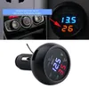 Novo 3 em 1 Digital LED Voltímetro Voltímetro Termômetro Auto Car carregador USB 12V / 24V Medidor de Temperatura Voltímetro Cigarro Clargers