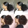 Afroamerikanische Pferdeschwanz-Haarverlängerung, Afro-Haar-Puff, verworrene Locken, Clip-in-Pferdeschwanz-Haarteil mit Kordelzug für schwarze Frauen, erhältlich in den Farben