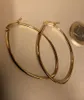14K 솔리드 옐로우 골드 서클 후프 귀걸이 여성을위한 보석 선물 길이 약 58mm 너비 30mm