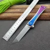 High Quality 2020 New Ball Bearing Flipper Folding Knife D2 Stone Wash Tanto Blade T6-6061 + Stainless Steel Handle EDC Pocket Knives